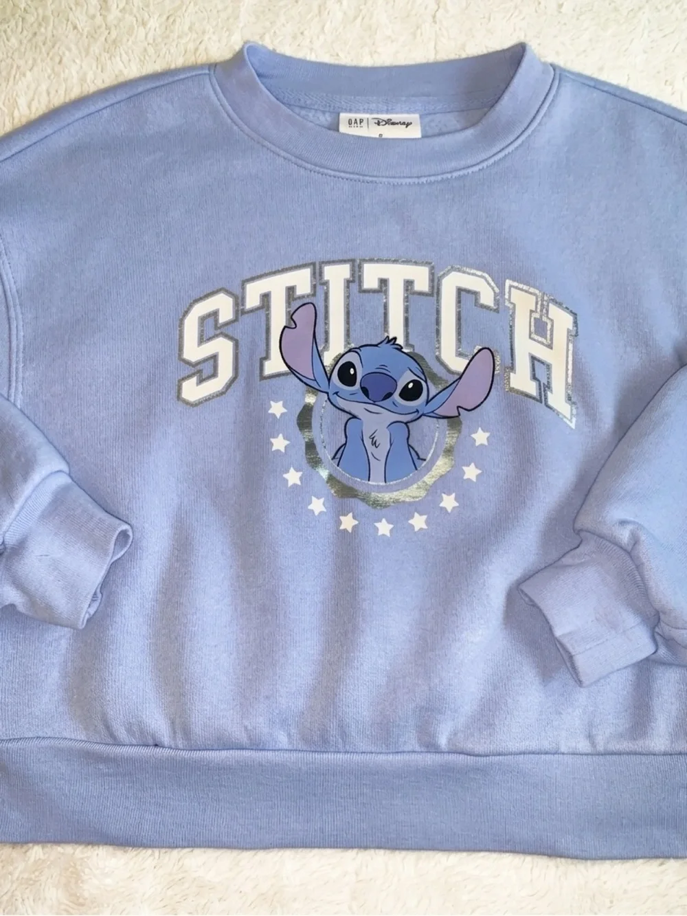 Gap x Disney Blue Stitch Sweatshirt Small 6/7 EUC